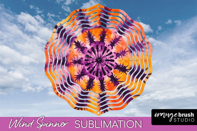 Halloween Tie Dye Wind Spinner Sublimation Design Sublimation OrangeBrushStudio 