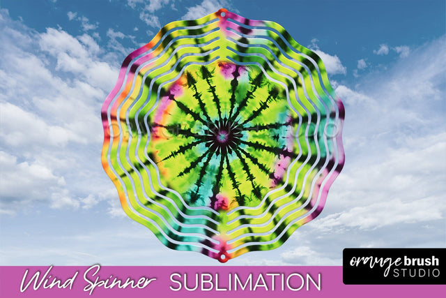 Halloween Tie Dye Wind Spinner Sublimation Design Sublimation OrangeBrushStudio 
