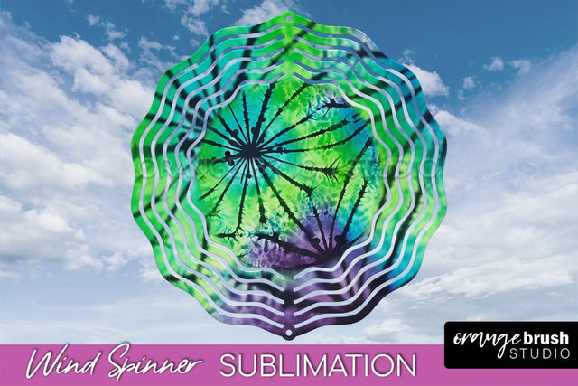Halloween Tie Dye Wind Spinner Sublimation Design Sublimation OrangeBrushStudio 
