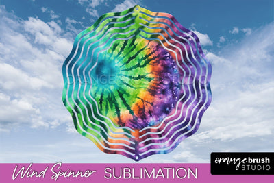 Halloween Tie Dye Wind Spinner Sublimation Design Sublimation OrangeBrushStudio 