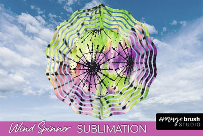 Halloween Tie Dye Wind Spinner Sublimation Design Sublimation OrangeBrushStudio 