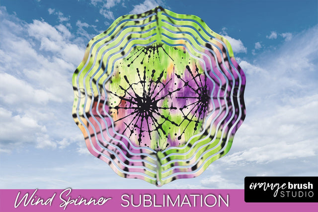 Halloween Tie Dye Wind Spinner Sublimation Design Sublimation OrangeBrushStudio 