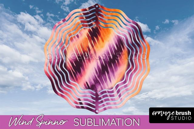Halloween Tie Dye Wind Spinner Sublimation Design Sublimation OrangeBrushStudio 