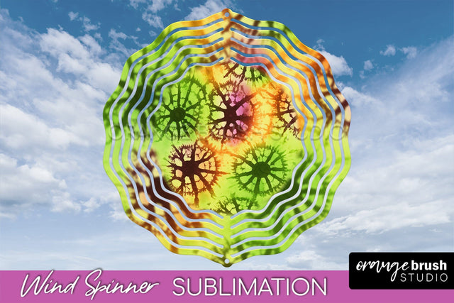 Halloween Tie Dye Wind Spinner Sublimation Design Sublimation OrangeBrushStudio 