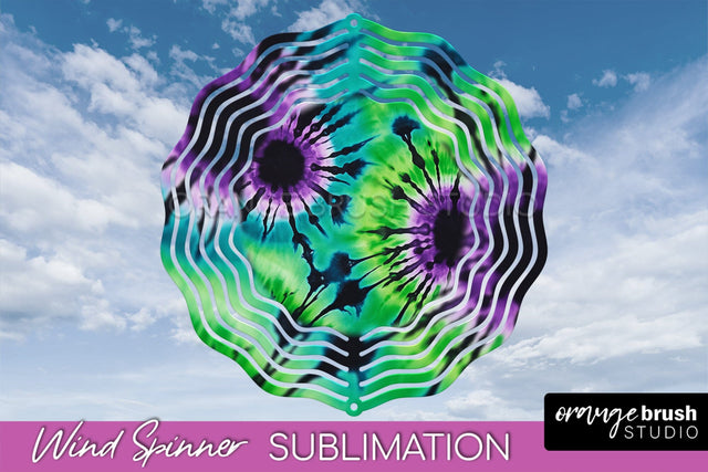 Halloween Tie Dye Wind Spinner Sublimation Design Sublimation OrangeBrushStudio 