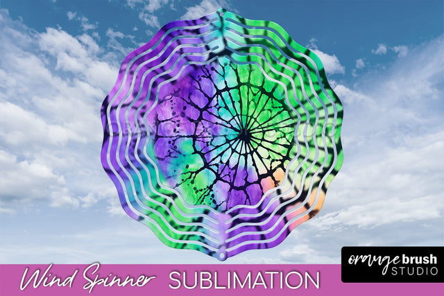 Halloween Tie Dye Wind Spinner Sublimation Design Sublimation OrangeBrushStudio 