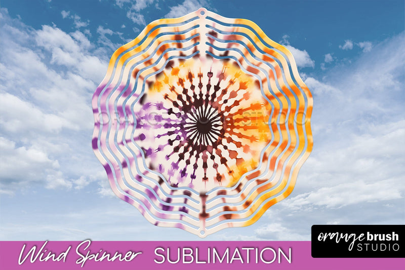 Halloween Tie Dye Wind Spinner Sublimation Design Sublimation OrangeBrushStudio 