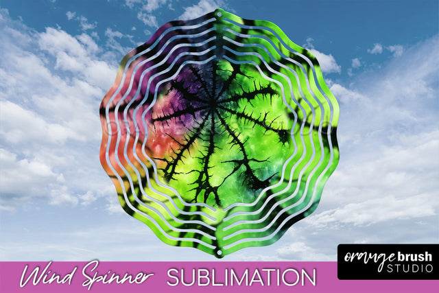 Halloween Tie Dye Wind Spinner Sublimation Design Sublimation OrangeBrushStudio 