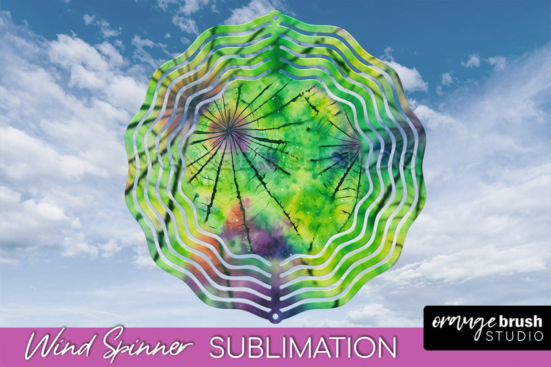 Halloween Tie Dye Wind Spinner Sublimation Design Sublimation OrangeBrushStudio 
