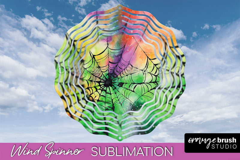Halloween Tie Dye Wind Spinner Sublimation Design Sublimation OrangeBrushStudio 