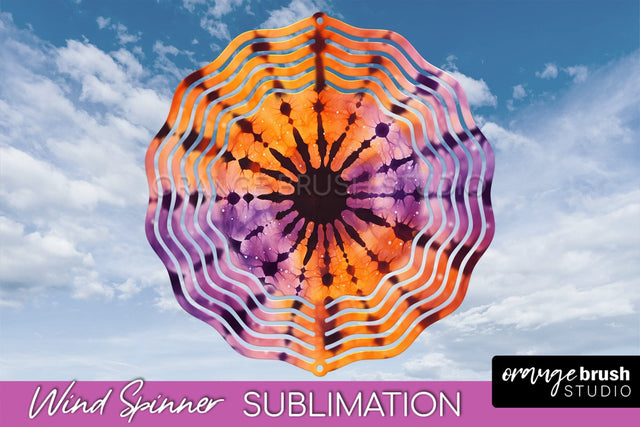 Halloween Tie Dye Wind Spinner Sublimation Design Sublimation OrangeBrushStudio 
