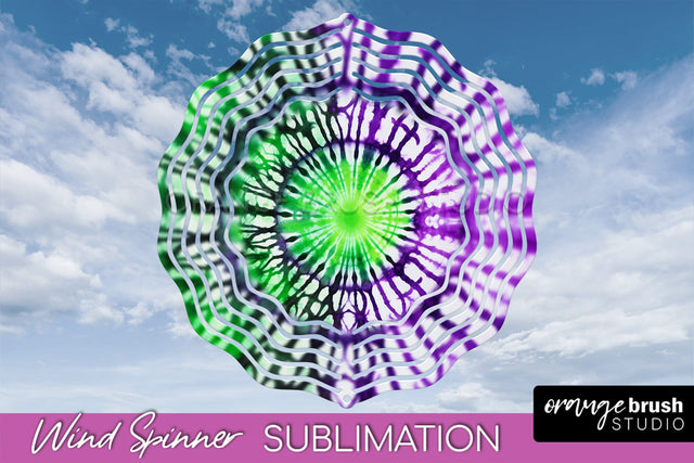 Halloween Tie Dye Wind Spinner Sublimation Design Sublimation OrangeBrushStudio 
