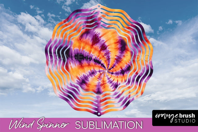 Halloween Tie Dye Wind Spinner Sublimation Design Sublimation OrangeBrushStudio 