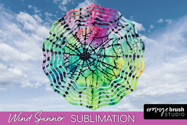 Halloween Tie Dye Wind Spinner Sublimation Design Sublimation OrangeBrushStudio 