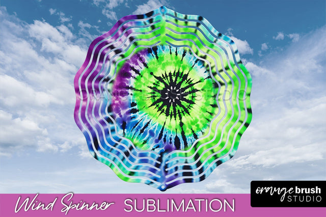 Halloween Tie Dye Wind Spinner Sublimation Design Sublimation OrangeBrushStudio 