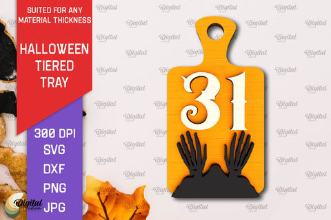 Halloween Tiered Tray Laser Cut Bundle. Halloween Decor SVG SVG Evgenyia Guschina 