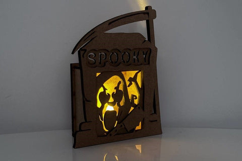 Halloween Tombstone Candle Holders SVG - Spooky Lantern Laser Cut Files - Set of 5 Graveyard Tea Light Holders SVG LaserCutano 