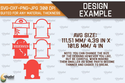 Halloween tombstone nightlight Laser Cut SVG Evgenyia Guschina 