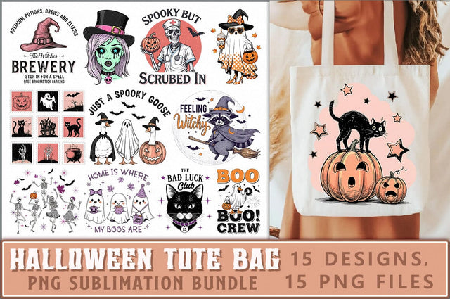 Halloween Tote Bag PNG Bundle Sublimation Shetara Begum 