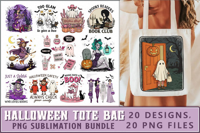 Halloween Tote Bag PNG Bundle Sublimation Shetara Begum 