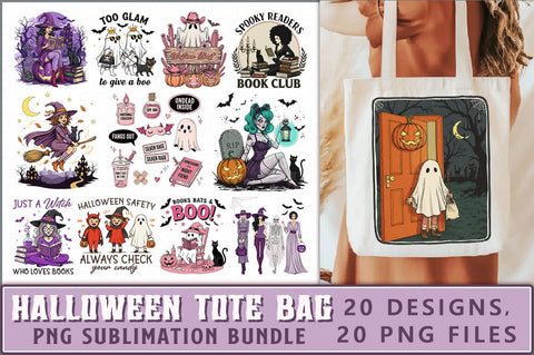 Halloween Tote Bag PNG Bundle Sublimation Shetara Begum 