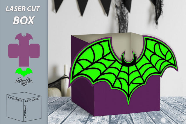 Halloween treat box svg laser cut, Candy paper box template SVG AnastasiyaArtDesign 