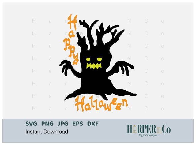 Halloween Tree SVG PNG Cut EPS File SVG HarperNCo 