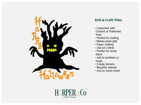 Halloween Tree SVG PNG Cut EPS File SVG HarperNCo 