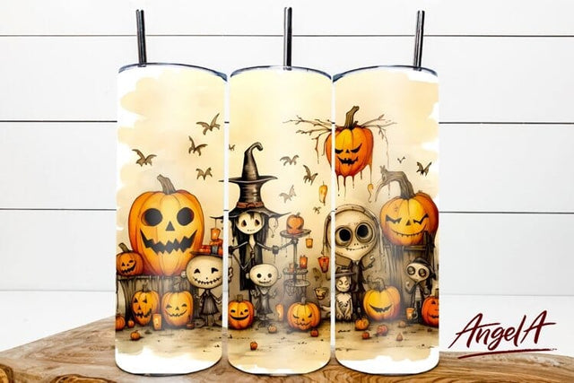 Halloween tumbler 20 oz / halloween Monster, pumpkins, witch Sublimation Angelina Semenova 