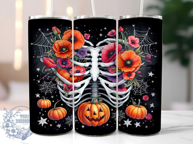 Halloween Tumbler, Dead Inside, Skeleton Design, 20oz Wrap, Spooky Sublimation, Digital Download, Halloween Decor Sublimation ToriDesigns 