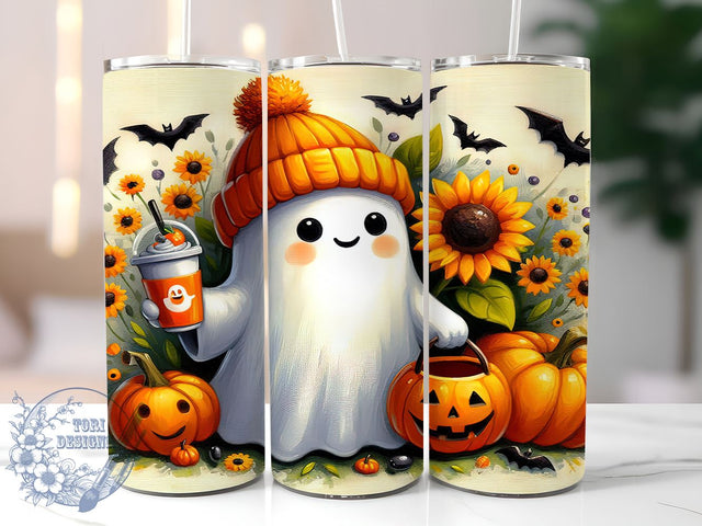 Halloween Tumbler, Ghost Design, Sublimation PNG, Halloween Decor, Spooky Tumbler, Fall Craft, Halloween Gift, 20 oz Tumbler Sublimation ToriDesigns 