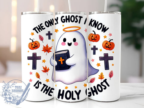 Halloween Tumbler, Ghost Design, Sublimation PNG, Halloween Decor, Spooky Tumbler, Fall Craft, Halloween Gift, 20 oz Tumbler Sublimation ToriDesigns 