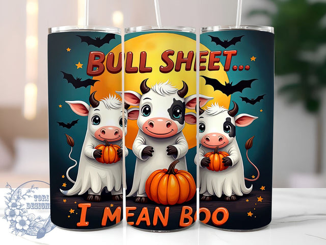 Halloween Tumbler, Ghostly Design, Bull Mug, 20 oz Sublimation, Spooky Drinkware, Cute Halloween Cup, Fall Decor, Trick or Treat Tumbler Sublimation ToriDesigns 