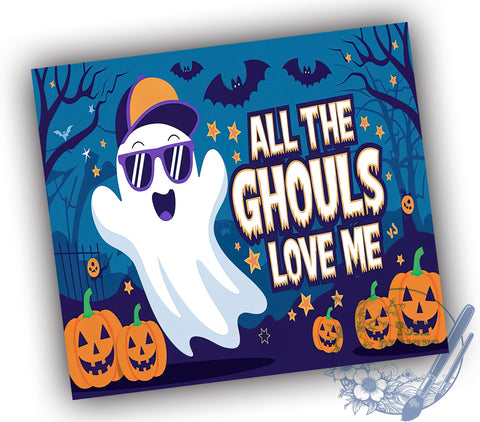 Halloween Tumbler, Ghouls Love Me Design, Spooky Drinkware, Fall Sublimation, Cute Halloween, Personalized Tumbler, Ghostly Gift, Halloween Decor Sublimation ToriDesigns 