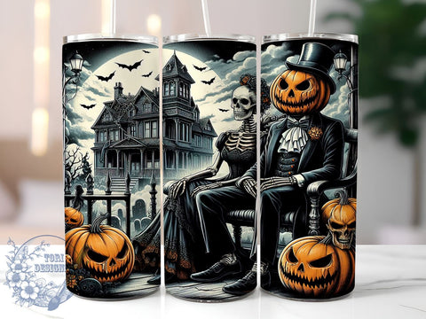Halloween Tumbler, Spooky Design, Sublimation PNG, Fall Decor, Trick or Treat, Halloween Drinkware, Haunted Vibes, Unique Halloween Gift Sublimation ToriDesigns 