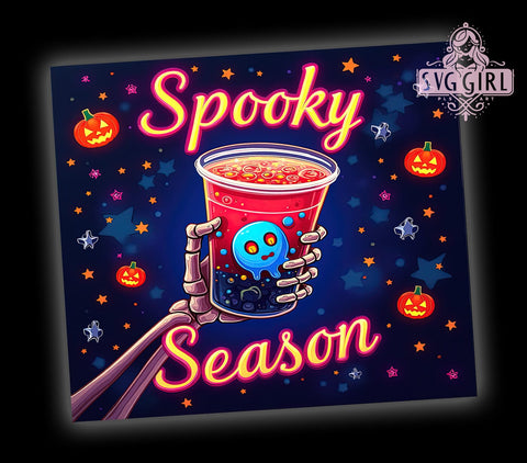 Halloween Tumbler, Spooky Season, PNG Wrap, Sublimation Design, Fall Decor, Halloween Drinkware, Seasonal Tumbler, Halloween Gifts Sublimation SvggirlplusArt 