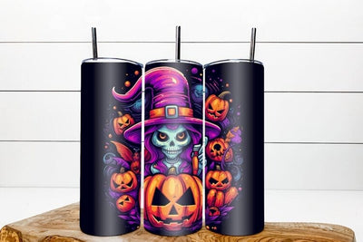 Halloween tumbler sublimation, halloween skull pumpkin png Sublimation Angelina Semenova 