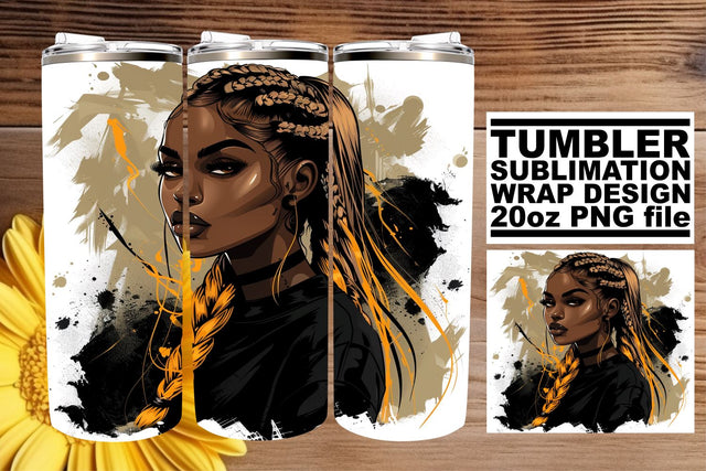 Halloween Tumbler Wrap 20oz Watercolor Gothic Afro Design Sublimation afrosvg 