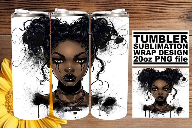 Halloween Tumbler Wrap African American Gothic 20oz Sublimation afrosvg 