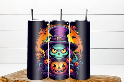 Halloween tumbler wrap, halloween monster cartoon PNG Sublimation Angelina Semenova 