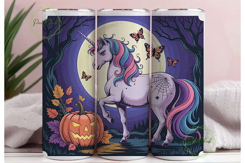 Halloween Unicorn 20oz Tumbler Wrap Sublimation PixelChick 