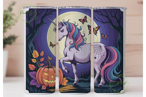 Halloween Unicorn 20oz Tumbler Wrap Sublimation PixelChick 