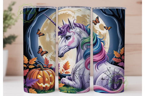 Halloween Unicorn 20oz Tumbler Wrap Sublimation PixelChick 