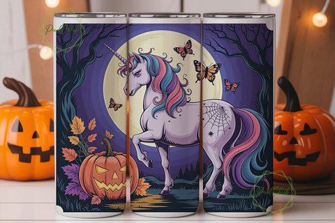 Halloween Unicorn 20oz Tumbler Wrap Sublimation PixelChick 