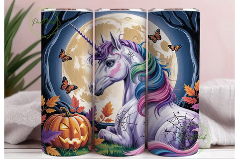 Halloween Unicorn 20oz Tumbler Wrap Sublimation PixelChick 