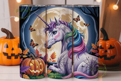 Halloween Unicorn 20oz Tumbler Wrap Sublimation PixelChick 