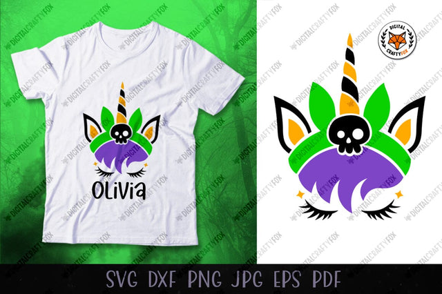 Halloween Unicorn Face SVG, Cute Unicorn Face Cut File SVG Digital Craftyfox 