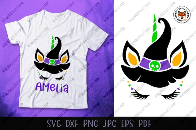 Halloween Unicorn Face SVG, Cute Unicorn Face Cut File SVG Digital Craftyfox 
