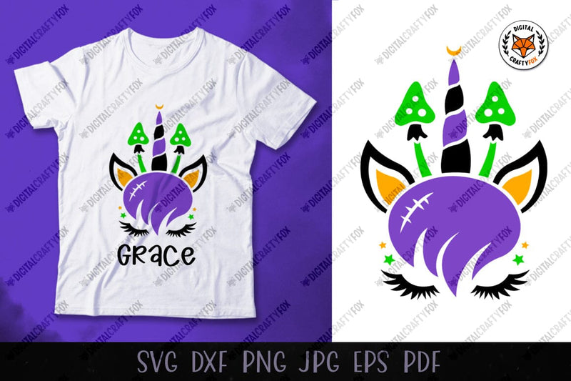 Halloween Unicorn Face SVG, Cute Unicorn Face Cut File SVG Digital Craftyfox 