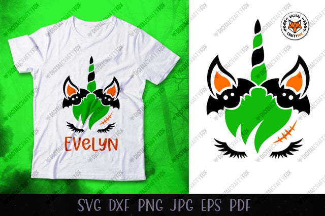 Halloween Unicorn Face SVG, Cute Unicorn Face Cut File SVG Digital Craftyfox 